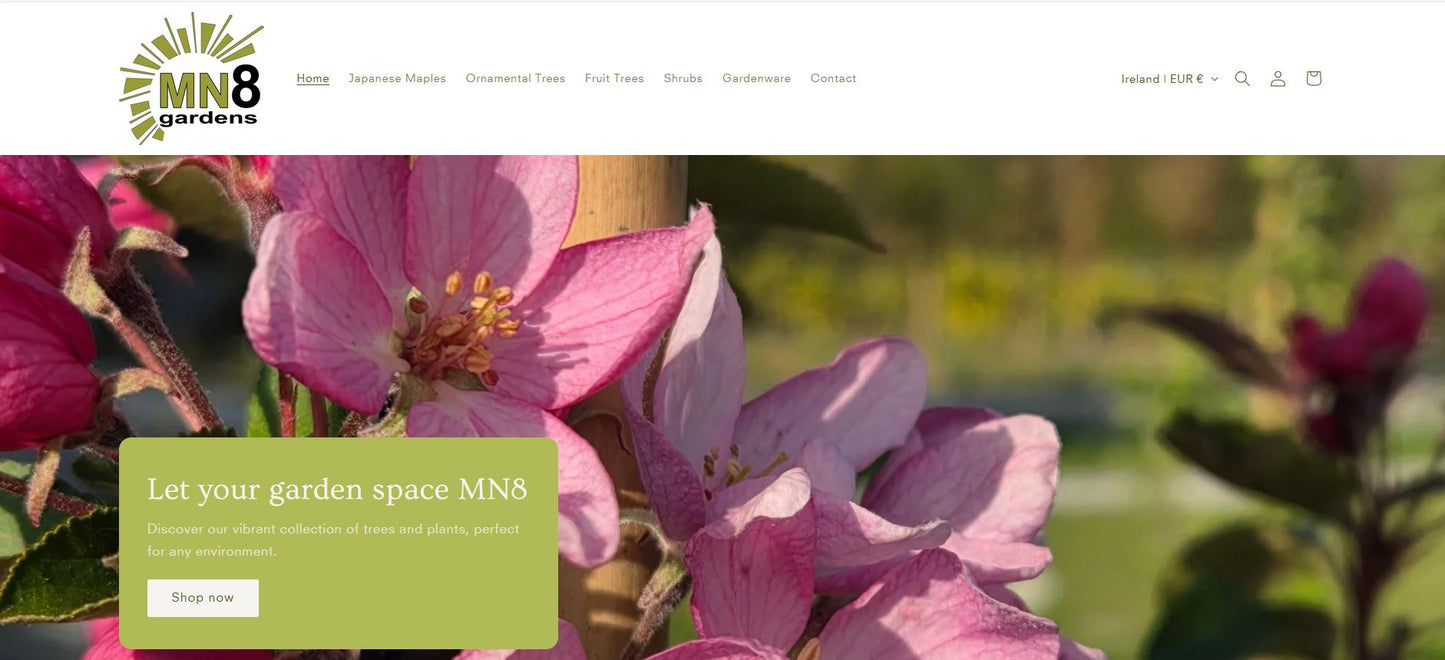 MN8 gardens, trees, Japansess maples, ornamental trees, Monaghan. Ireland